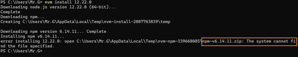 nvm版本控制及出错点